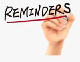 A hand underlines the word REMINDERS, which is written in black, bold letters on a white background.